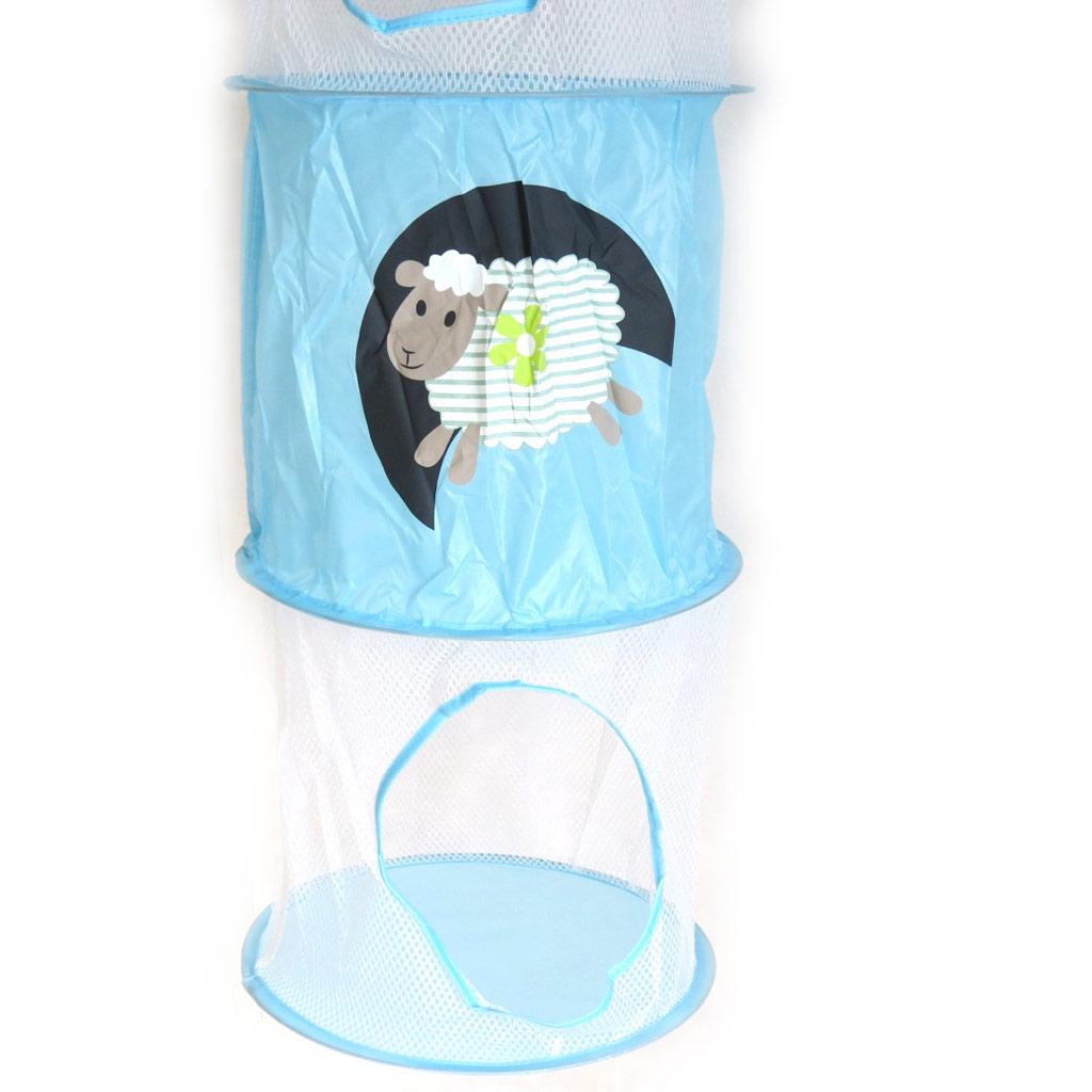 Les Trésors De Lily [M4691] - Rangement suspendu 'Tom et Zoé' bleu (106x31 cm) mouton