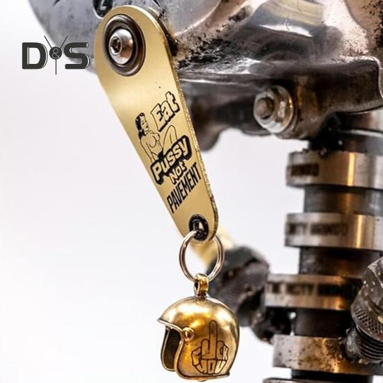 Motorcycle Gremlin Bell Metal Skull Guardian Bell Biker Luck Bell Gremlin Bell Hook for Motorcycle Keychain Bicycle