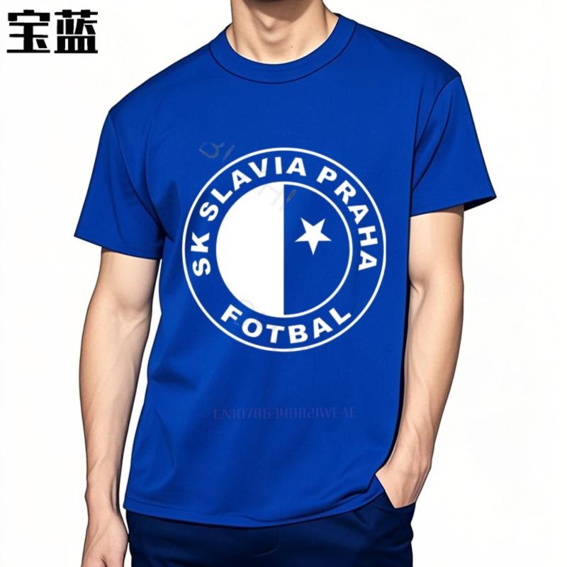 Herren Baumwoll T-Shirt Sommer Marken T-Shirt SK Slavia Praha T-Shirt Tschechische Republik Prag Druck T-Shirt Unisex T-Shirt Lockerer Stil