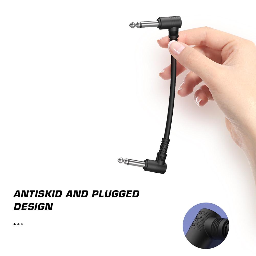 20-4PCS 15cm 6.35mm Lightweight Guitar Electric Effect Pedal Cable Amplifier Patch Cord Guitar Bass Guitar Music Accessories