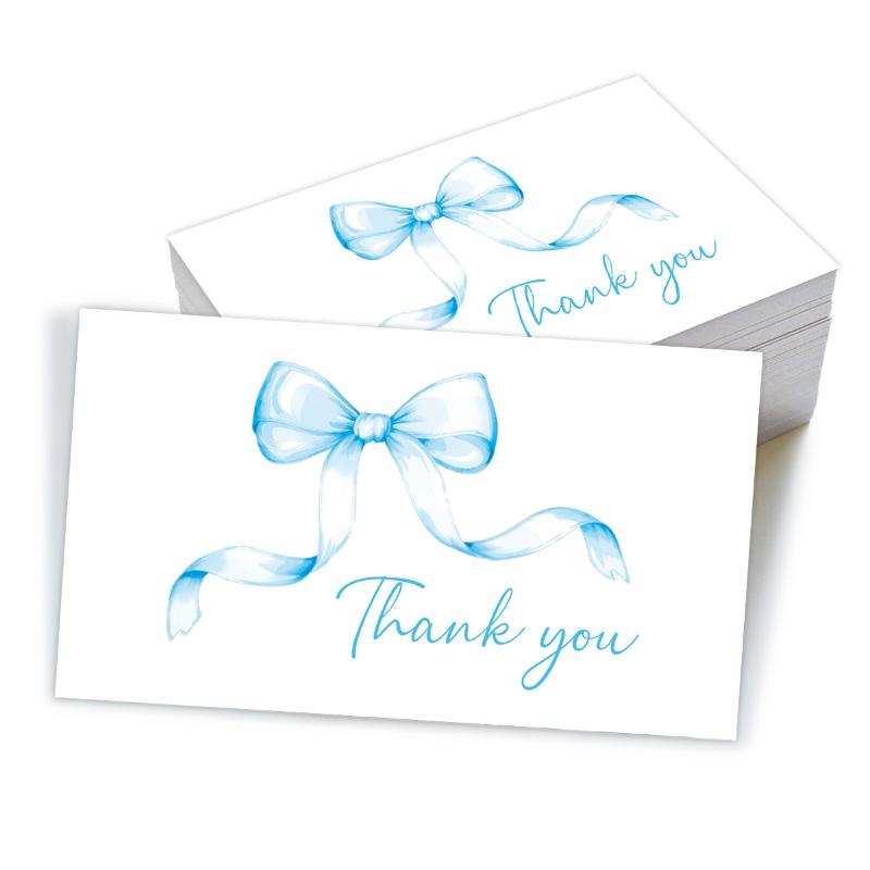 50 ks Děkovných karet pro podnikání Design třešní a růžové mašle Oslavní pozvánky Kartičky k balení dárků na párty