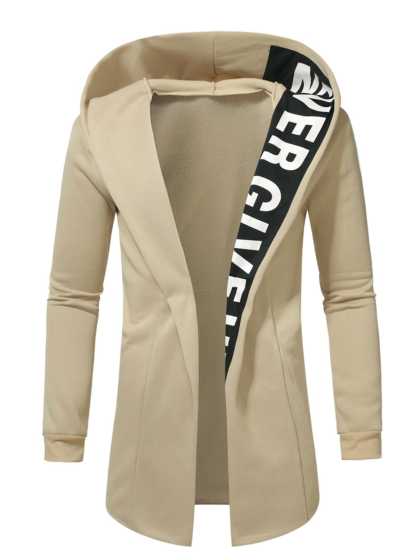 

European Plus Size Men s Hoodie - Fast Selling, Stylish Letter Patchwork Design, W39 Extra Small хакі