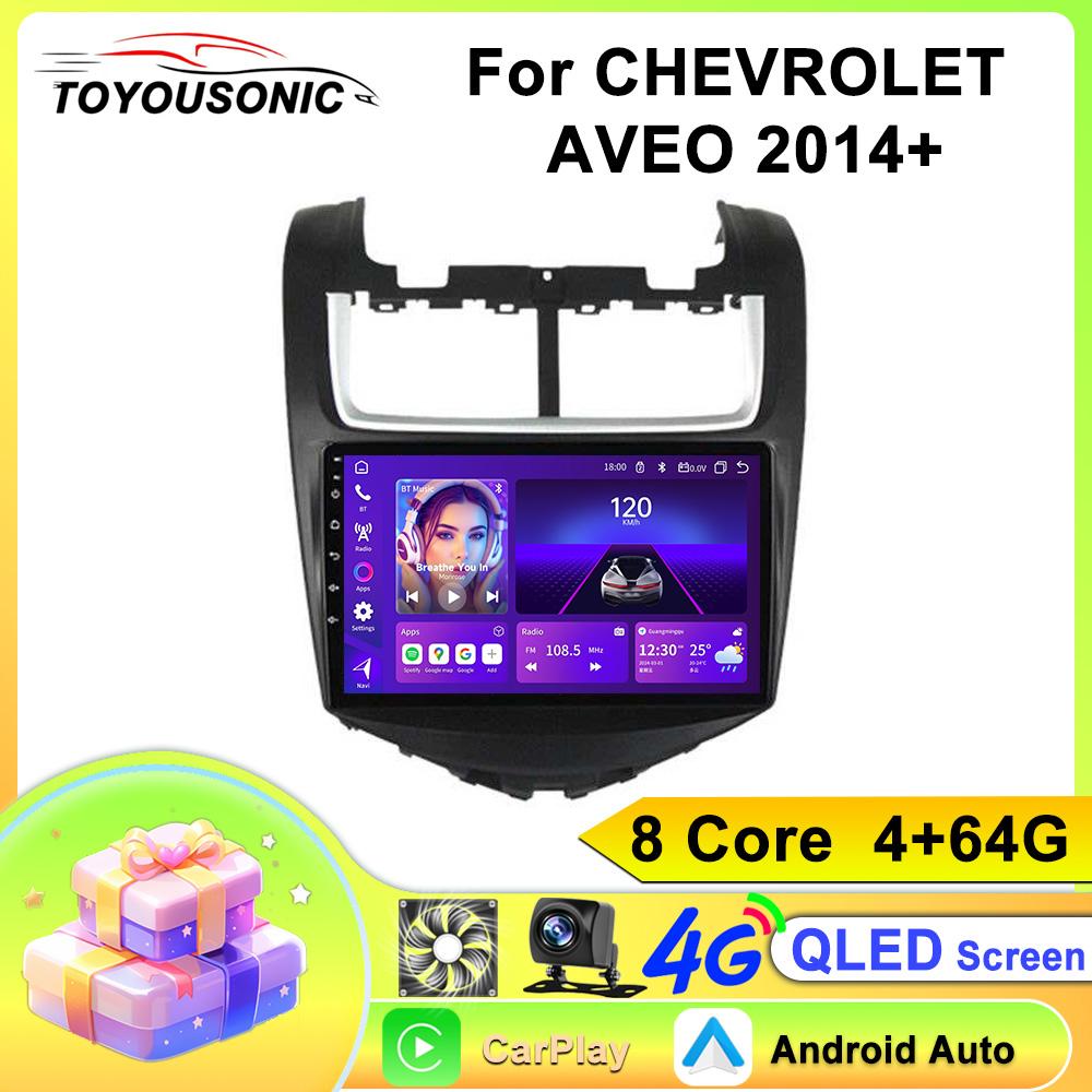 For CHEVROLET AVEO 2014+ Navigation GPS Android 15 Car Radio  Multimedia Player Stereo wifi+4G Carplay Auto Video