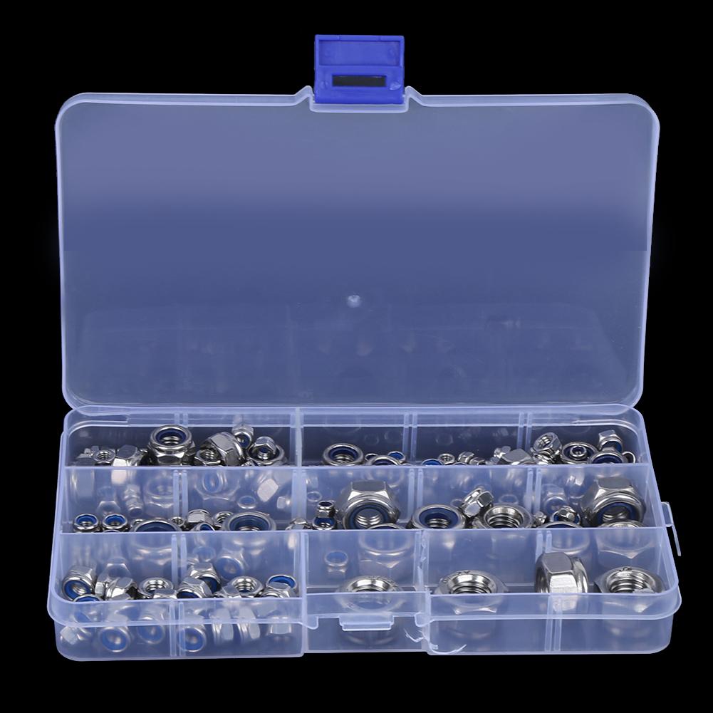 165Pcs Stainless Steel Screw Lock Nuts Assortment Kit Fasteners Hardware Accessories