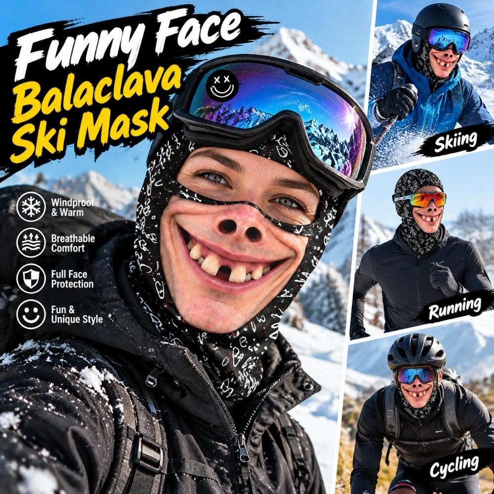 3D Printed Funny Realistic Face Ski Mask Windproof Ski Mask Warm Novelty Face Cover  Cosplay