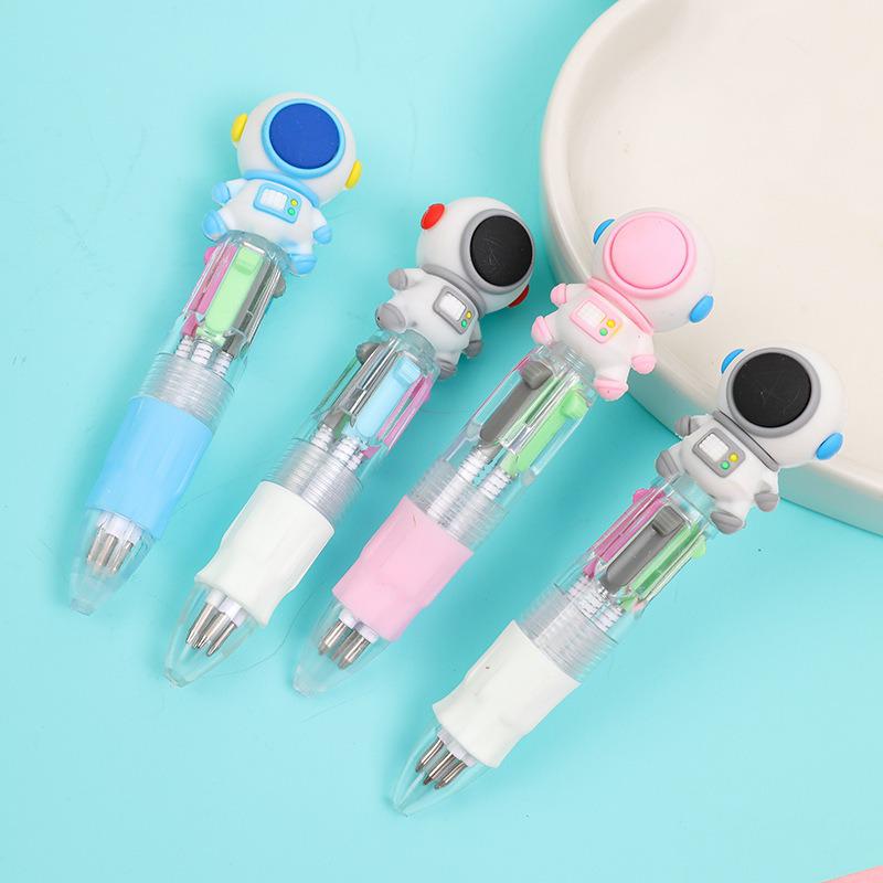 Cute Cartoon Four-Color Ballpoint Pen for Kids - Mini Student Back-to-School Stationery Gift