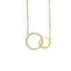 Double Circle Pendant Necklace for Women Girls Fashion Dainty Thin Chain Stainless Steel Jewelry Gift
