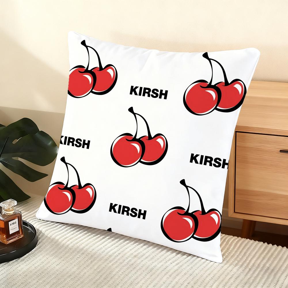 Brand K-Kirsh Cherry Cushion Cover Soft Short Plush Pillow Cover Smooth Cozy Texture Aesthetic Cushion Case Home Decor