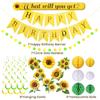 Sunflower Birthday Party Decorations Green Yellow Sunflower Banner with Honeycomb Balls Hanging Swilrs and Circle Dot Garland for Boy Girl Sunflower