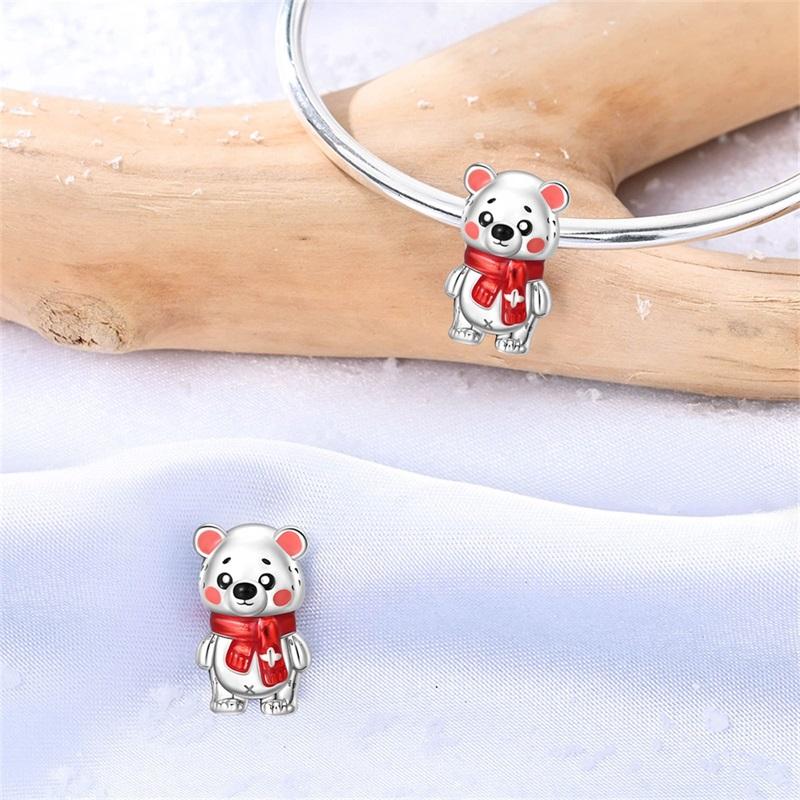 Charms Bead Copper Winter Series Snowman Elk Christmas Pendants Fit Bangle Bracelet Necklace Diy Jewelry