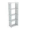 Multi Layer Standing Bookcase Bookshelf Storage Shelf Rack Home Organizer for Living Room BedroomGray Color