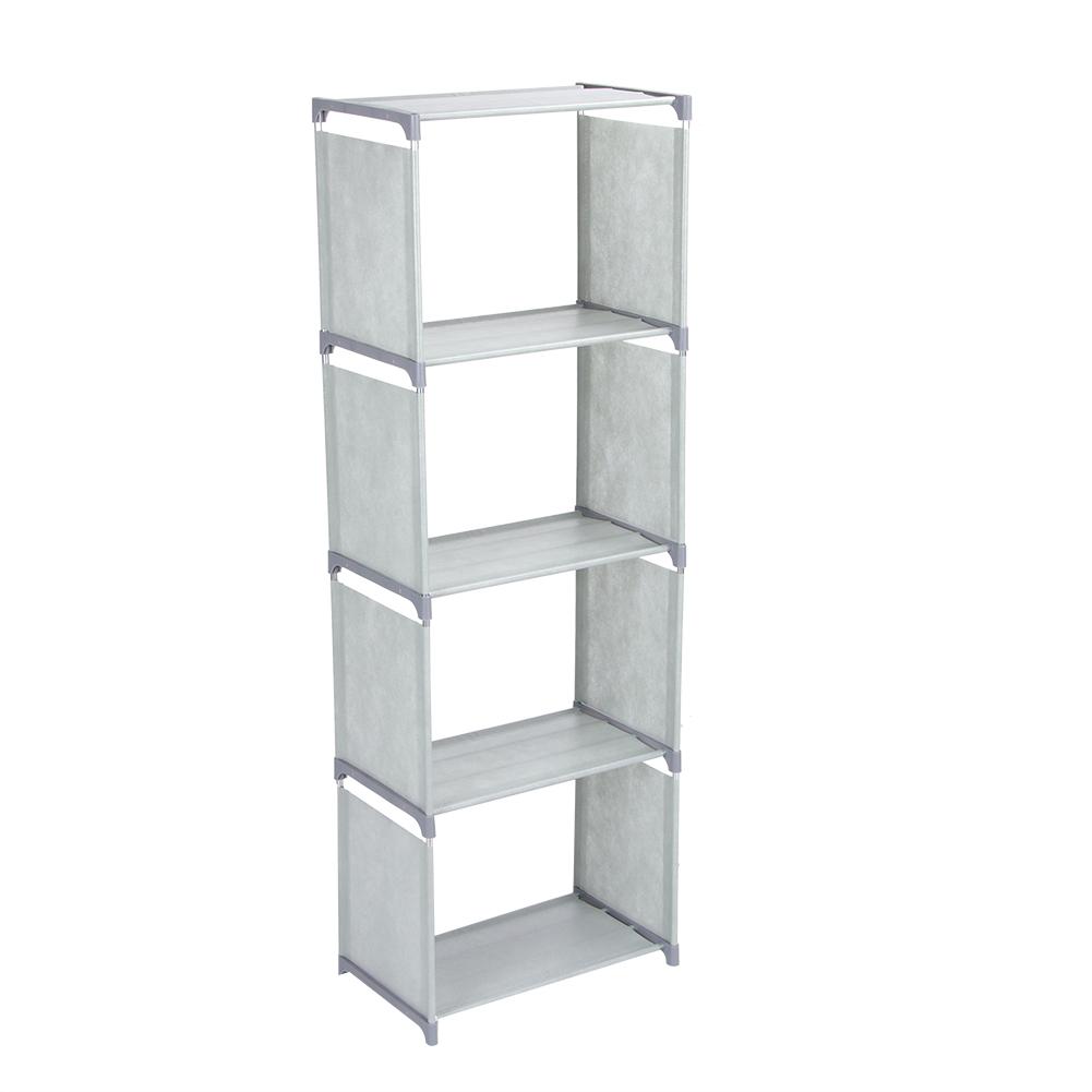 Multi Layer Standing Bookcase Bookshelf Storage Shelf Rack Home Organizer for Living Room BedroomGray Color