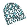 2D Flat Printing Awesome Aqua Seamless Geometry Daily Style Knit Hat for Adults Perfect for Weekend Errands Quick Meetups Or Everyday City Wear with a