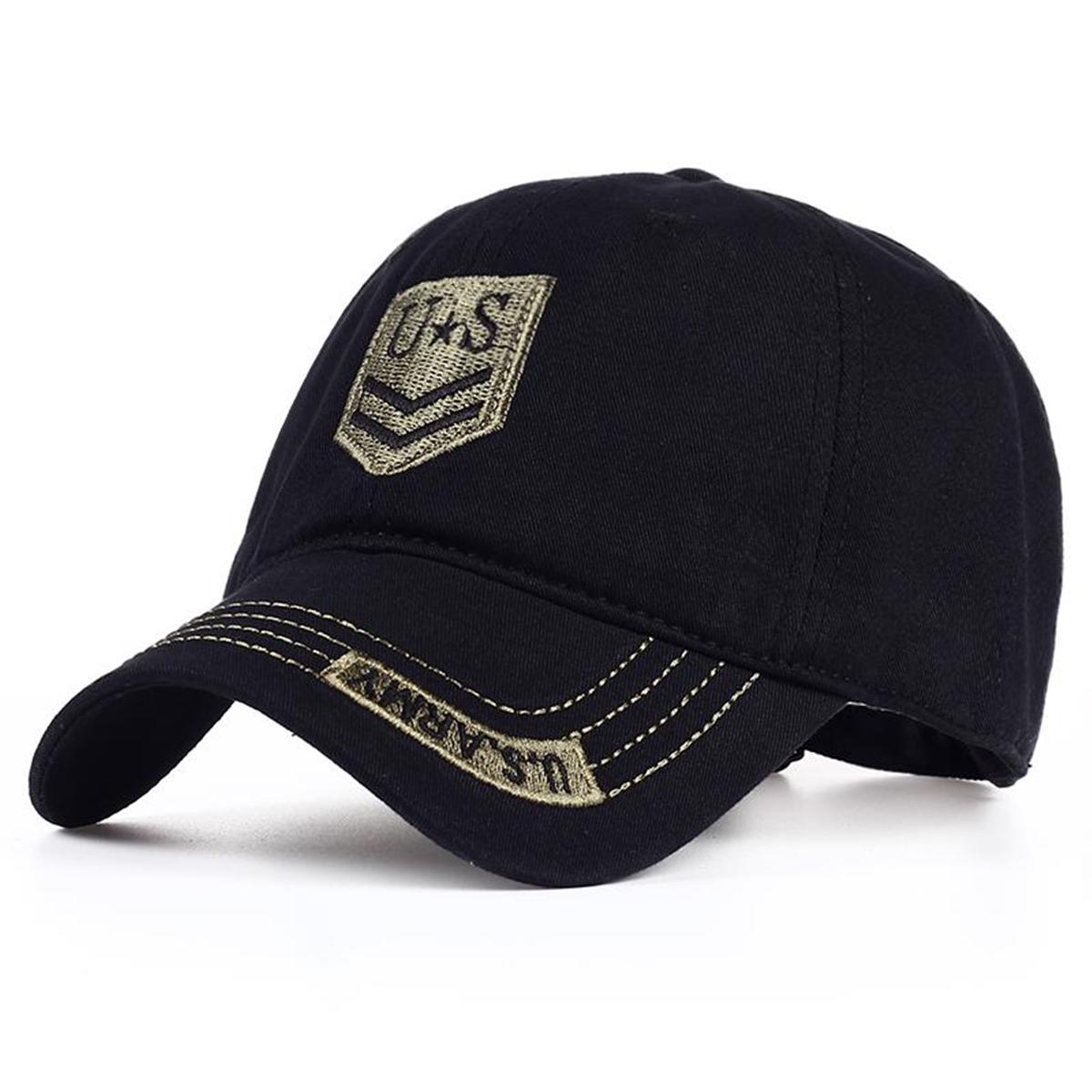 

Unisex US Letter Embroidery Baseball Caps Spring and Autumn Outdoor Adjustable Casual Hats Sunscreen Hat чорний