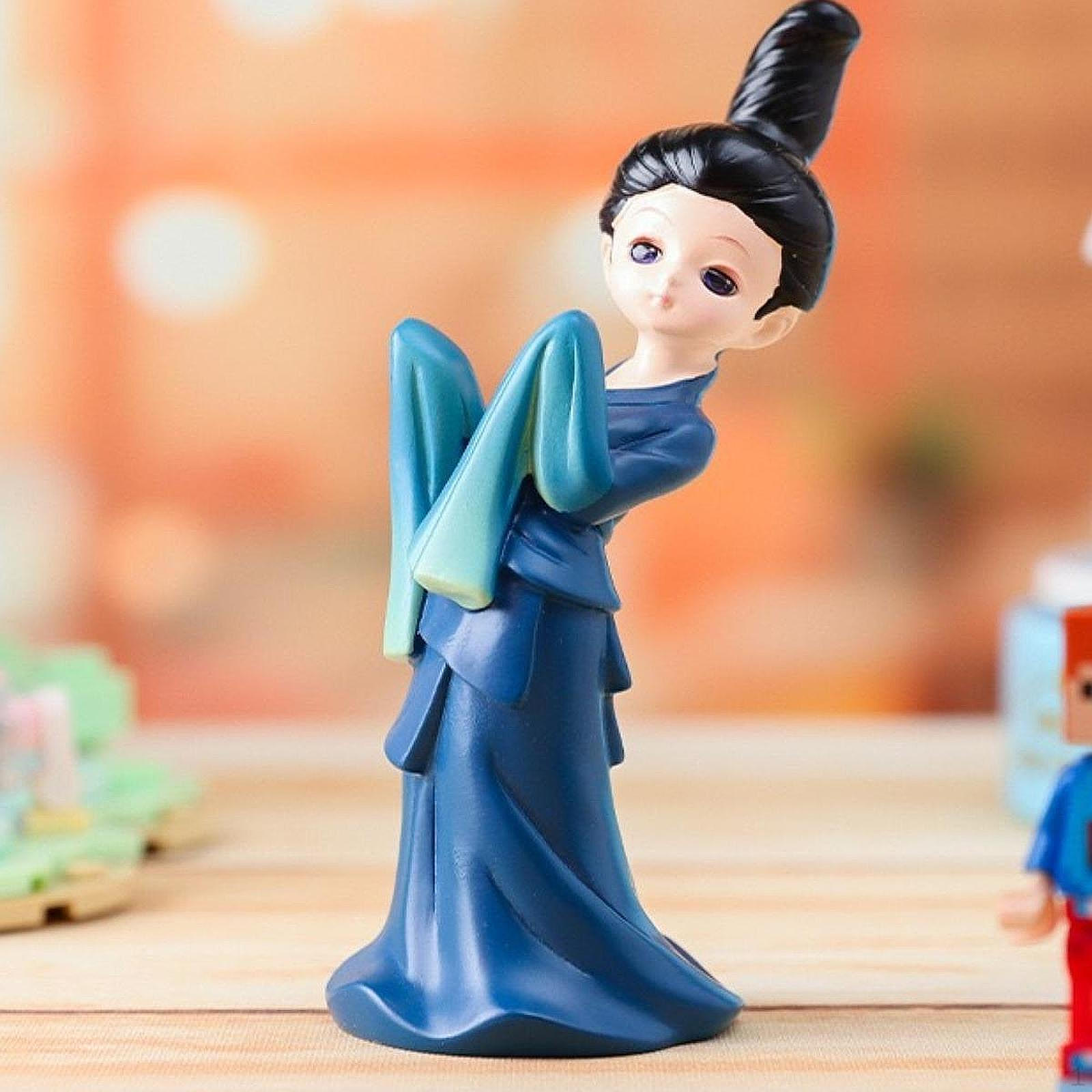 

Статуэтка танцовщицы, китайская танцующая статуэтка, декоративное настольное украшение, скульптура из смолы 7.7cmx5.6cmx13.5cm