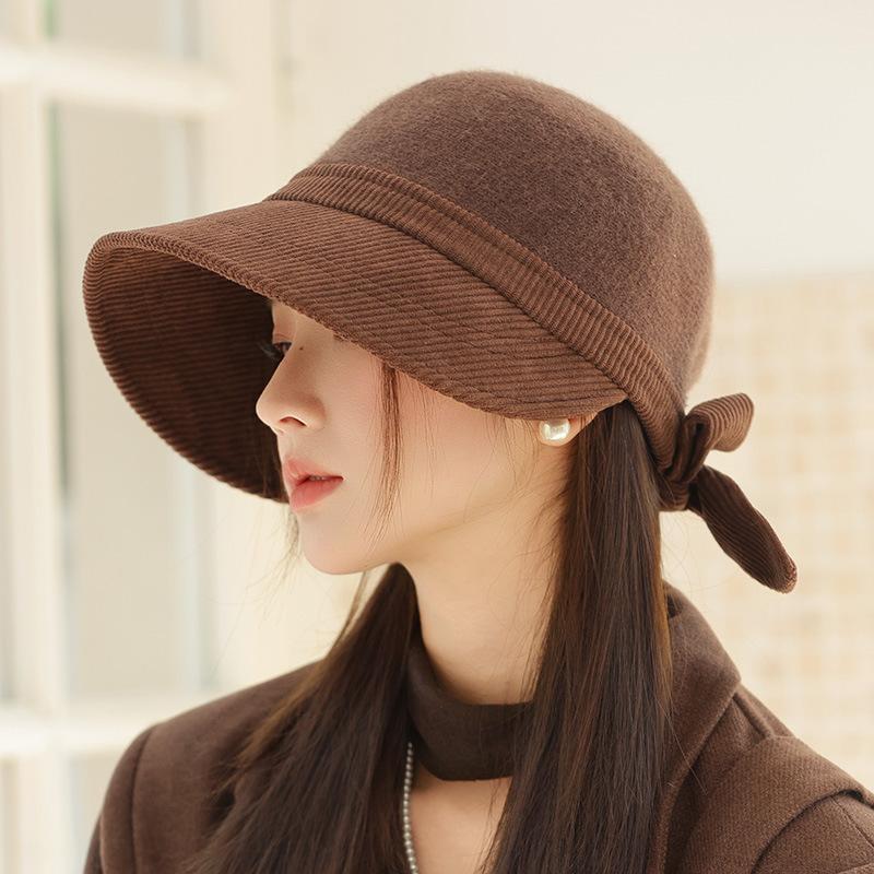 Fashionable Warm Baseball Cap Windproof Versatile Equestrian Hat Korean New Hat for Women's British Retro Basin Hat