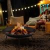 Outdoor Fire Pit Portable Round Firepit With Poker For Garden Camping Bonfire Picnic Dia 47 X 21 Cm Black