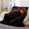 1Pc Gothic Glass Reaper Flannel Blanket, Soft And Comfortable, Casual Warm, Camping Travel, Christmas, Halloween Xmas Gift. G13