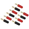 5 Sets 2.5mm Banana Plug Brass Gold Plated Soldering Male Speaker Connector Red and Black