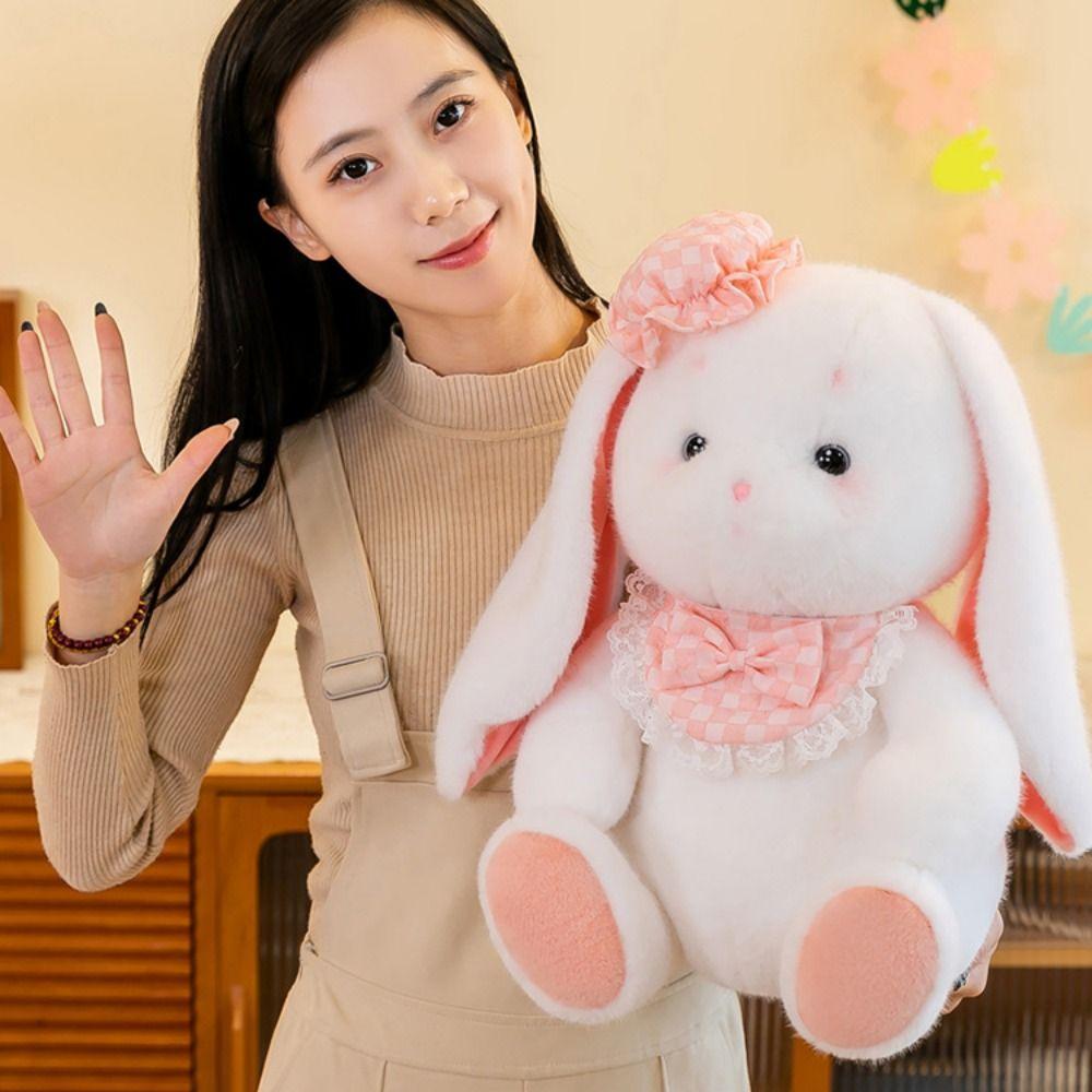 Pink Rabbit Holland Lop Plush Toy Long Ear Stuffed Animals Plush Toy Bunny Plushies Doll Birthday