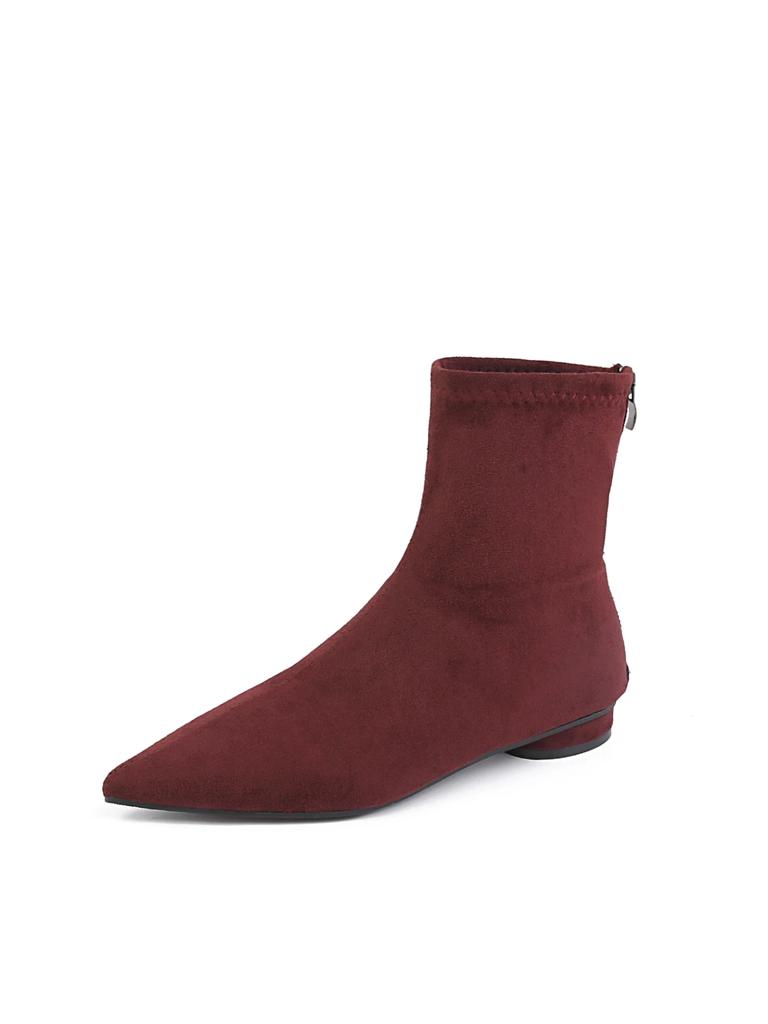 Women Boots Temperament Pointe Short Boots High Quality Suede Leather Boot Fashion Elastic Slim Women Ankle Boot Bottines Femmes