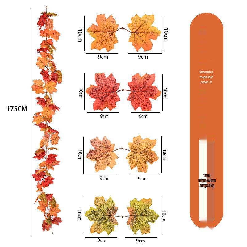 Artificial Maple Leaf Rattan Home Decor: Scenic Atmosphere Arrangement