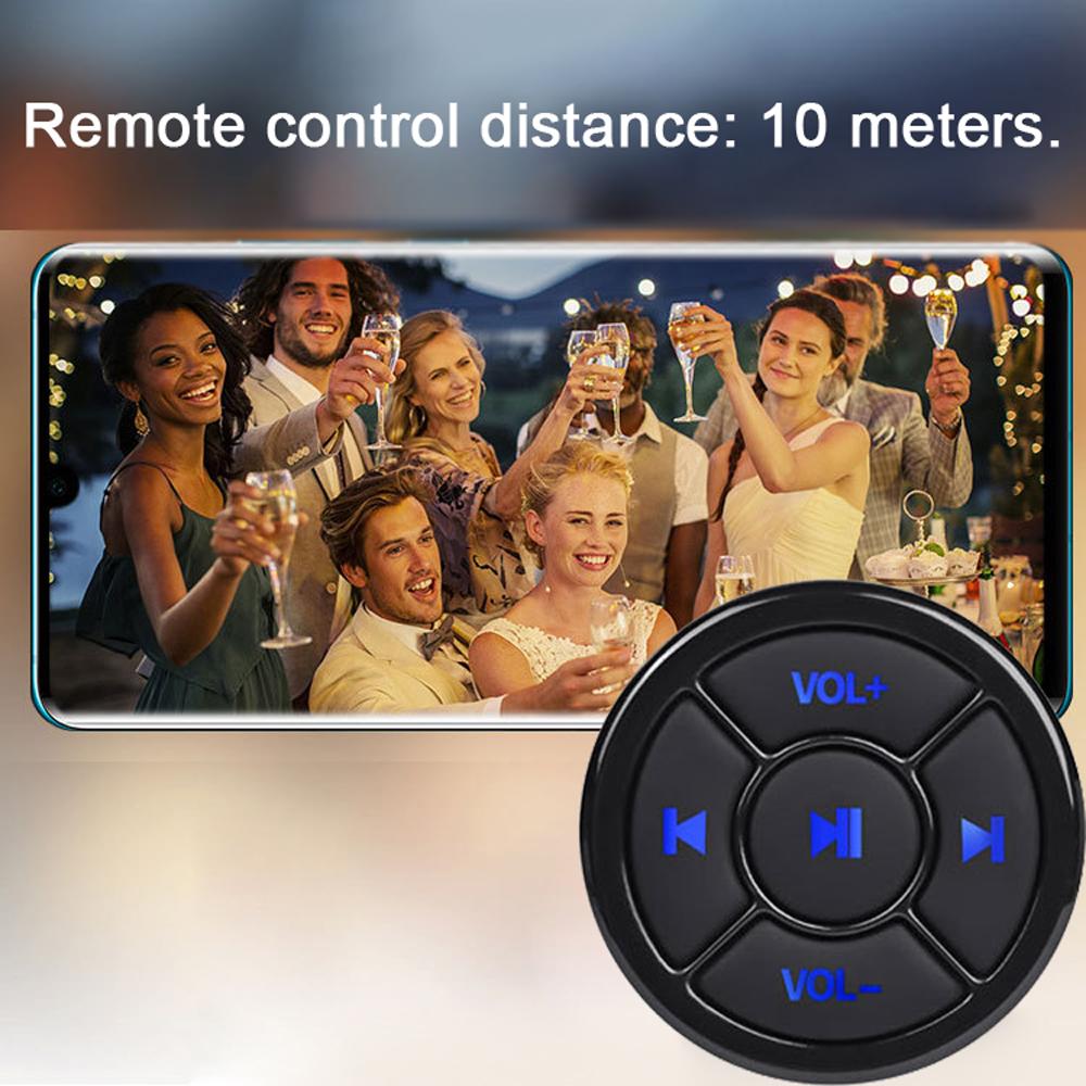 Wireless Media Button BT5.0 Remote Control Car Steering Wheel Remote Controller for Without Mount