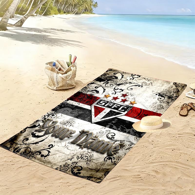 Name Custom Sao Paulo FC Print Beach Towel, Large Soft Quick Dry Towel for Beach Camping Swimming