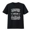 65th Birthday T Shirt Vintage Legends Born In 1958 65 Years Old Vintage Washed Soft Slightly Homme Versatile Streetwear Graphic