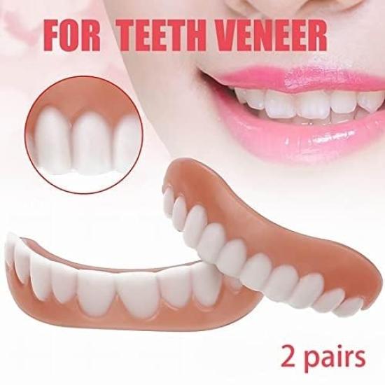 2 Pairs of Dentures, Prosthetic Teeth, Super Comfortable False Teeth, Perfect Fit, Flexible, Practical, Whitening Teeth, Natural and Comfortable Fit,