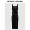 UR 2026 Autumn Modern Slim-Fit Square-Neck Sleeveless Dress