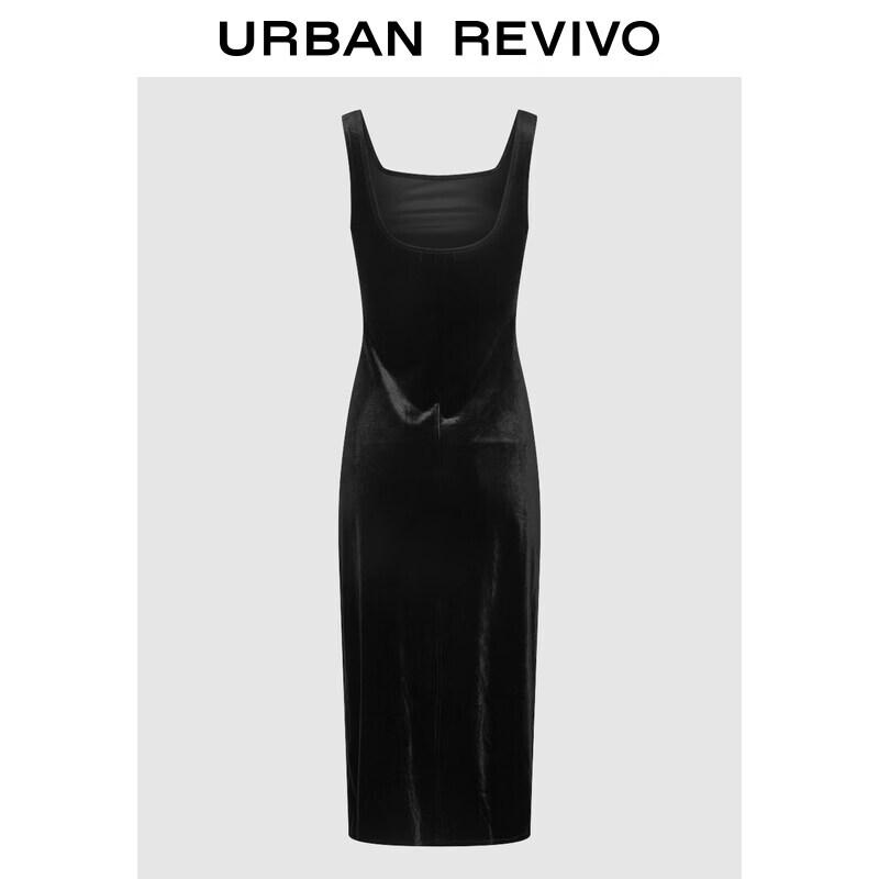 UR 2026 Autumn Modern Slim-Fit Square-Neck Sleeveless Dress