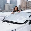 Winter Car Windshield Snow Cover PE Material Folding Freeze Window Protector 59.06x27.56x0.39 Inches Car Snow Cover