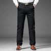 Pantaloni casual da uomo primaverili, pantaloni larghi da uomo a gamba dritta, pantaloni da uomo in cotone a vita alta, pantaloni lunghi da lavoro