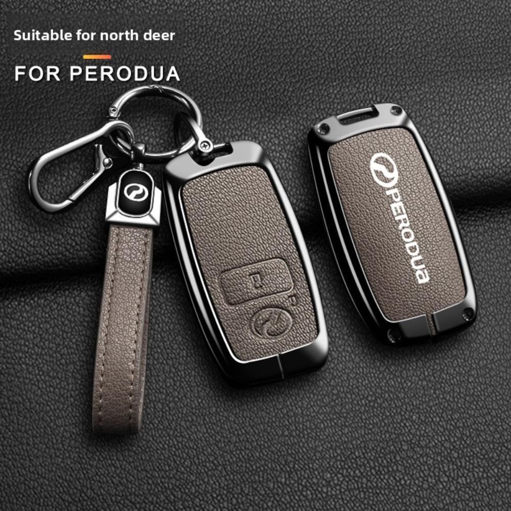 For PERODUA Toyota Car Key Cover Metal Shell Protector for Men Women with Remote Control