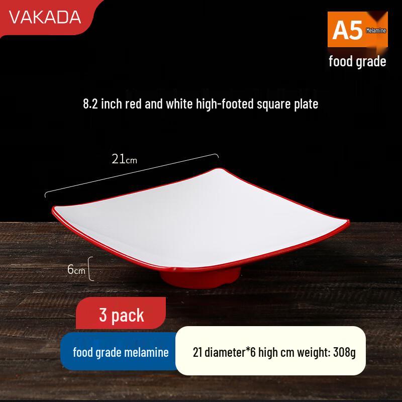 

VAKADA Melamine Round Dinner Plates - 3 Pack