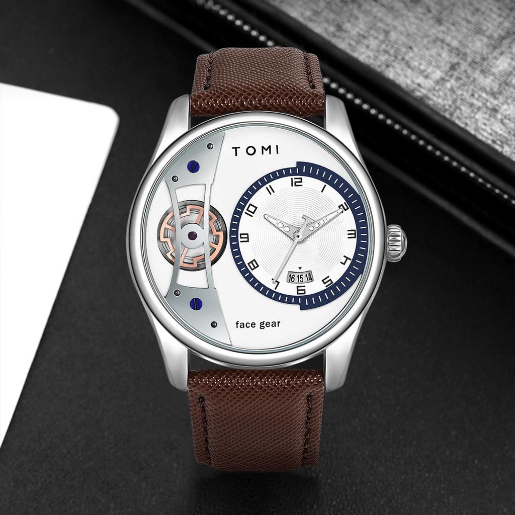 Set Gift Box for Men's Minimalist Business Quartz Watch Luxury Versatile Double Strap Detachable Watch Festival Gift