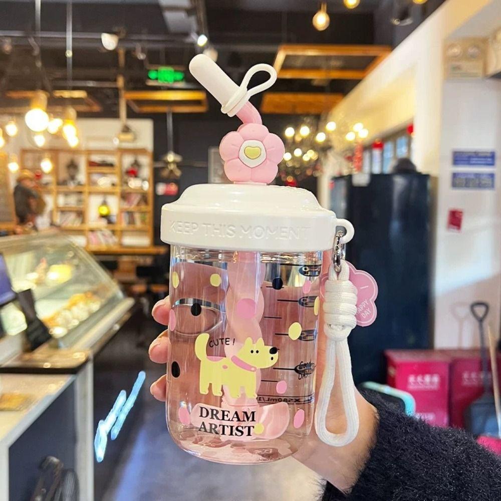 Anti Drop Dust Cap Water Bottle Heat-resistant Handheld Drinking Cup Cartoon High-capacity Tea Kettle Children