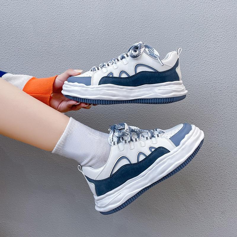 Platform Sneakers Women Trendy Sneakers White Shoes Breathable and Comfortable Running Shoes