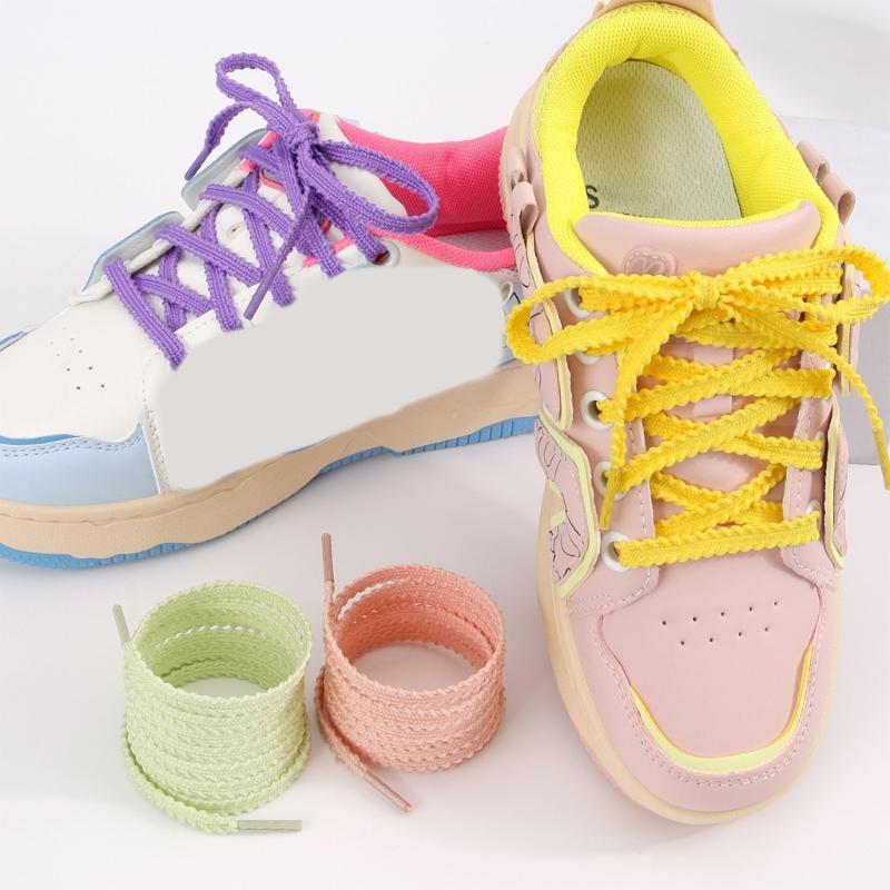 Colorful Shoe Laces 120cm Long Flat Polyester Shoelaces Anti Slip Shoelace Replacement For Men Women Sneakers Boot