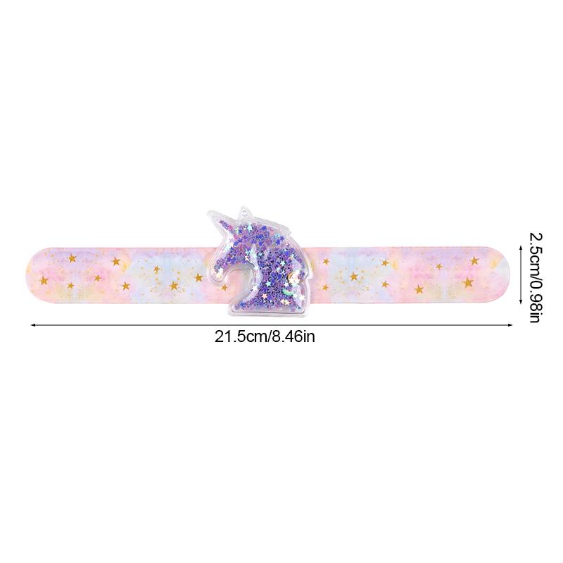 Kids Cartoon Wristband with Glitter Sequins Unicorn Mermaid Slap Bracelets Birthday Party Favors Gift Goodie Pinata Fillers