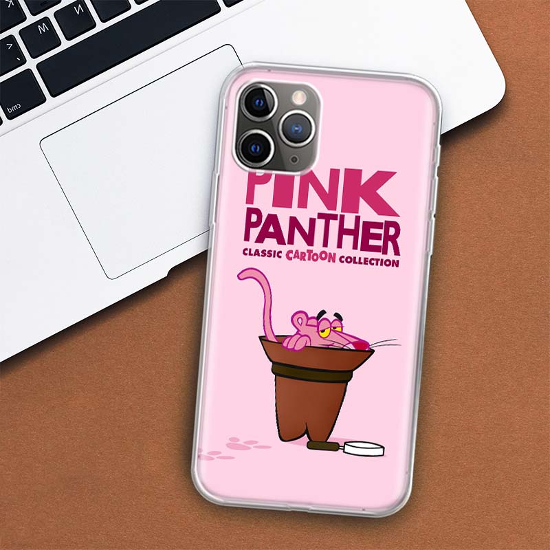 Różowa Pantera Kreskówka Etui na Telefon Dla Apple iPhone 11 12 13 14 Pro 7 XR X XS Max 6 6S 8 Plus + Mini 5 SE Nadruk Miękkie Etui Coque