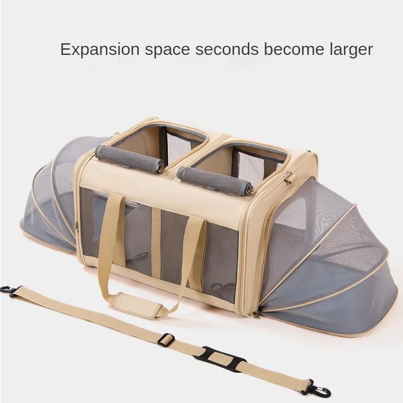 Oversized Cat Bag Going Out Portable Expansion Handbag Two Cats Hatchback Isolation Removable Pet Bag Foldable