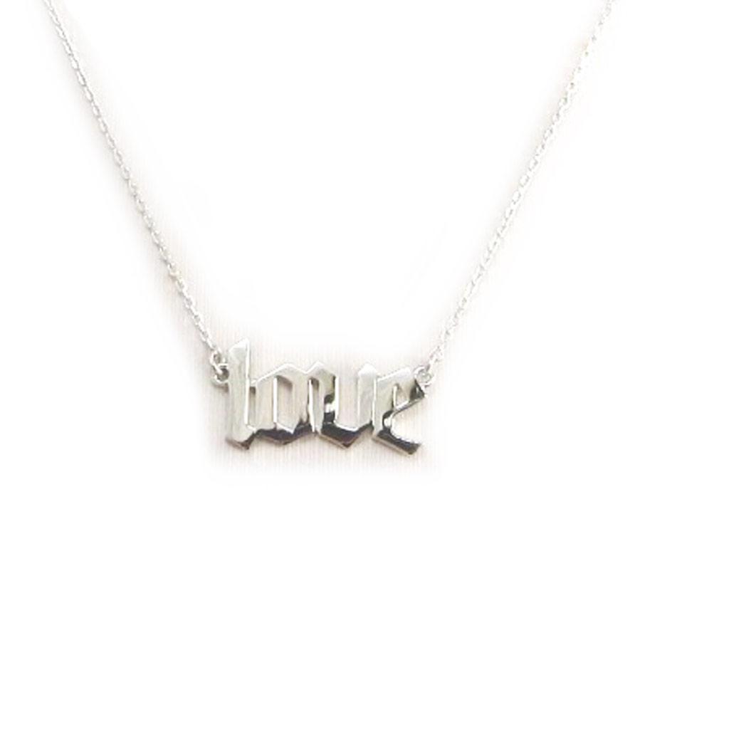 Les Trésors De Lily [N2854] - Collier Argent 'Love' argenté (rhodié) - 20x11 mm (gothique)