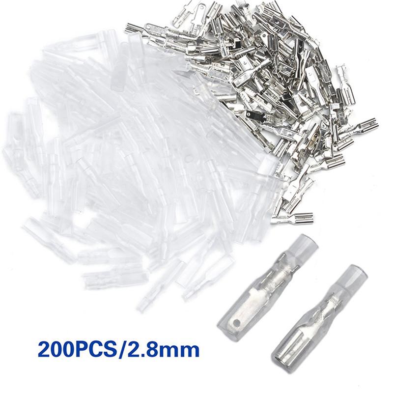 A16P-600PCS Male/Female Spade Crimp Terminals Electrical ulating Sleeve Wire Wrap Connector, 2.8MM