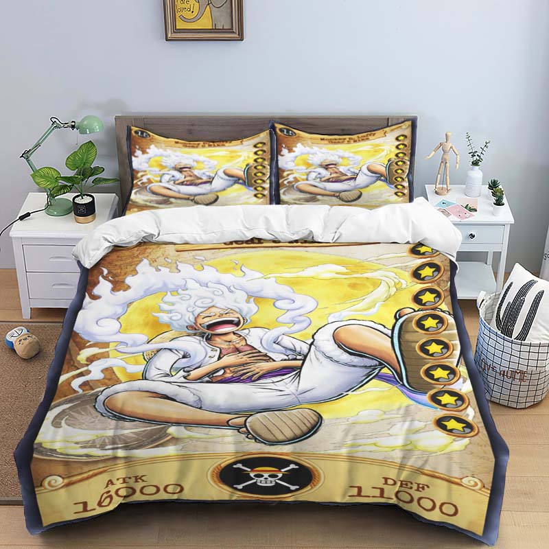 

Comfortable bedding set featuring the 3D cartoon comic Monkey D. Luffy, including duvet cover, pillowcases, and/or children s 135x200cm
