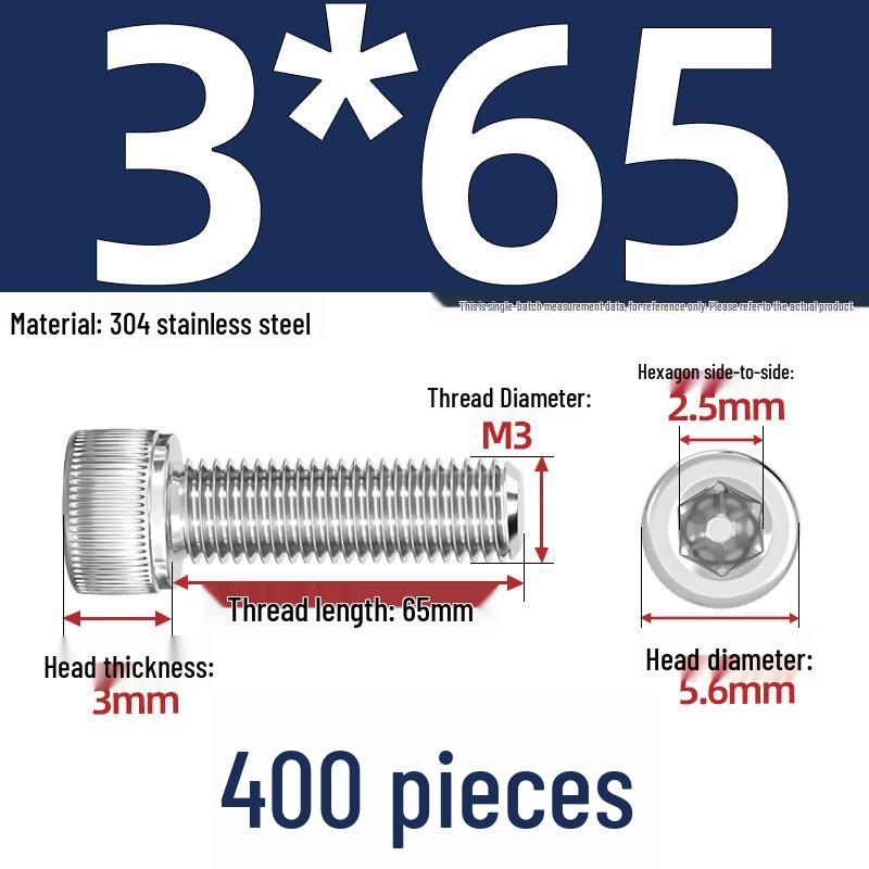 304 Stainless Steel Hex Socket Head Cap Screws, M2-M10, Extended Length