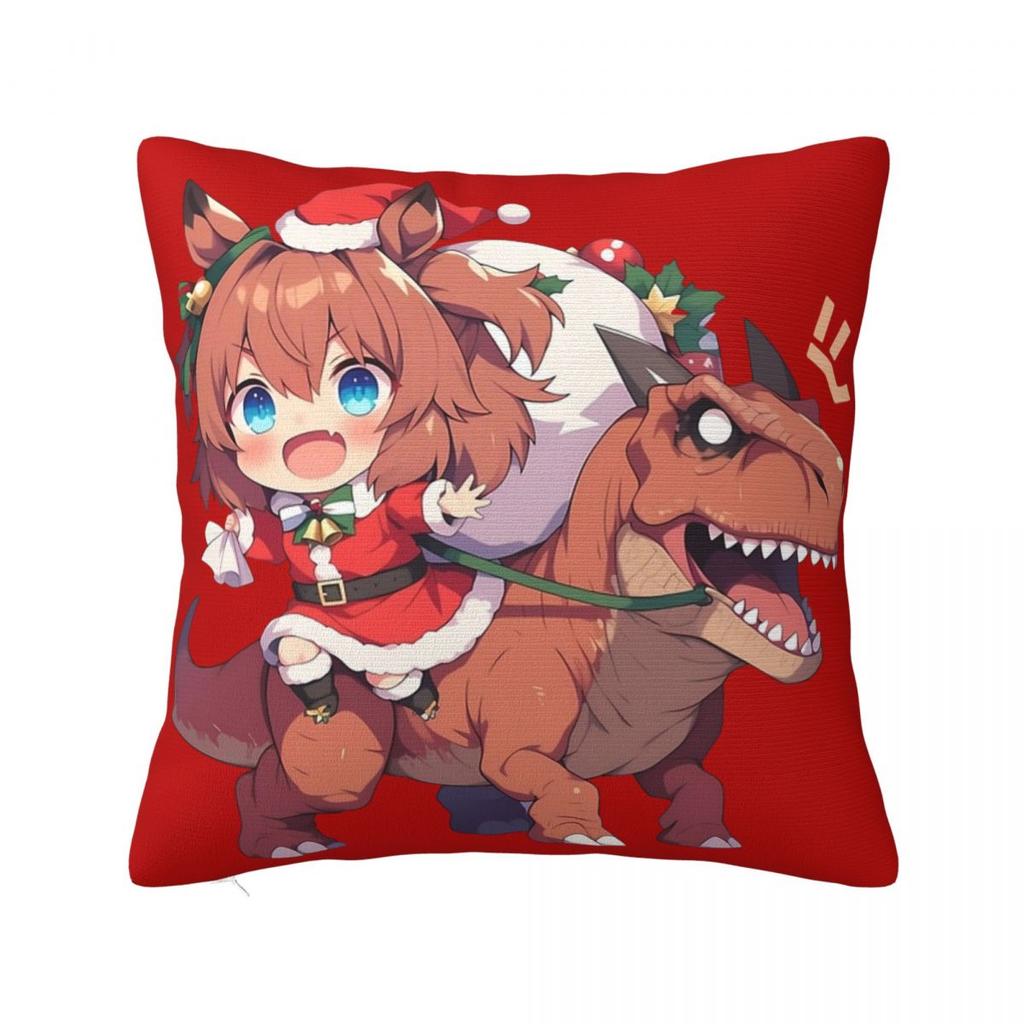 Taiki Shuttle Christmas Dinosaur Pillowcase Soft Polyester Cushion Cover Decoration Uma Musume Anime Throw Pillow Case Cover