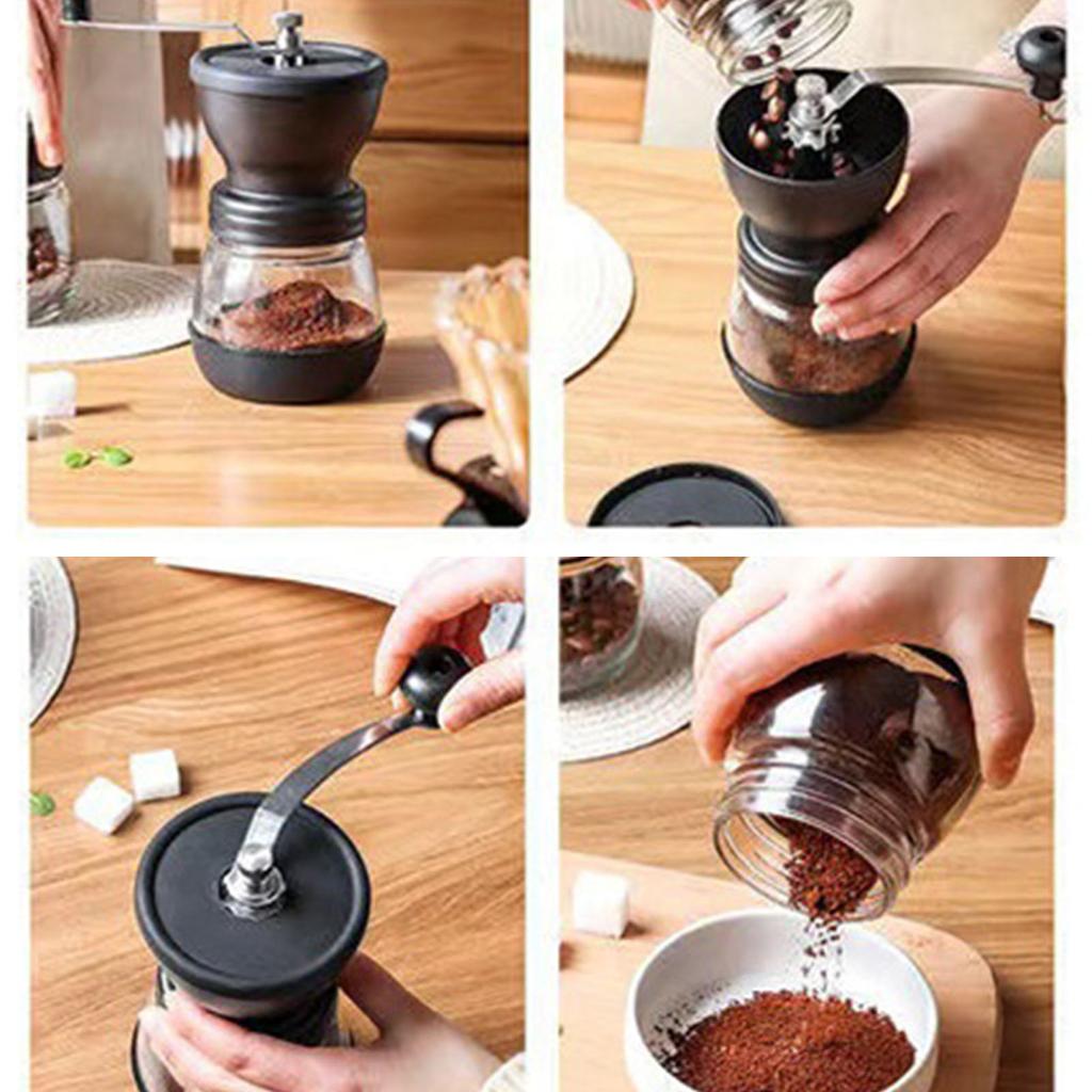 Manual Coffee Bean Grinder with Manual Adjustment Tank Small Hand Coffee Machine