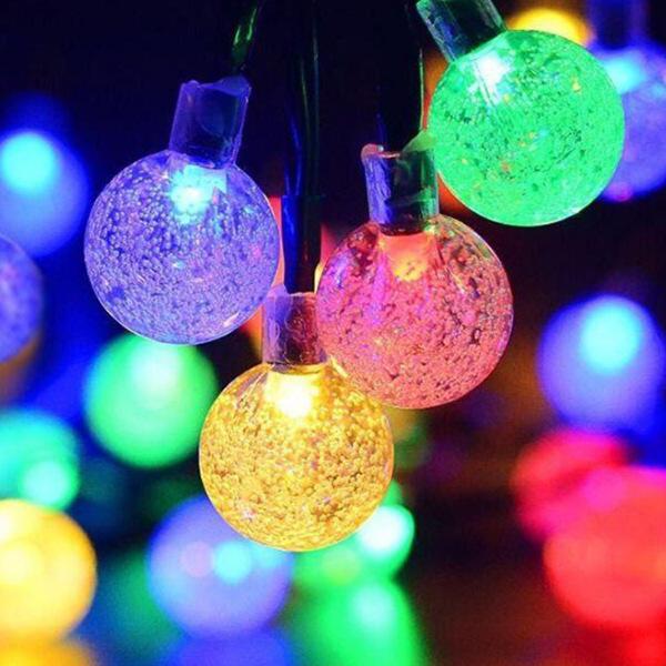 Solar LED Bubble Ball String Lights for Camping & Outdoor Ambiance 5m 20LED Solar